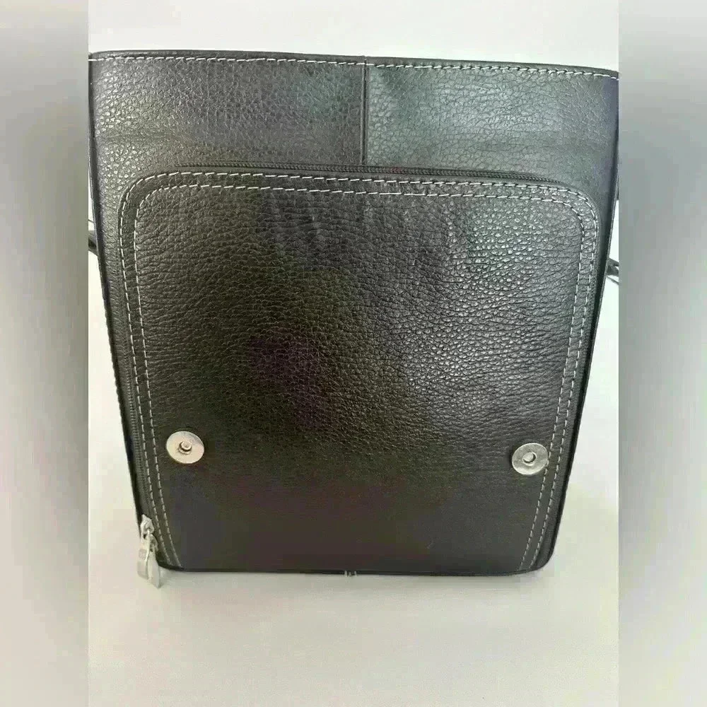 Men's Brown Leather Side Bag iPad Bag Brown Messenger Bag For Men (544)